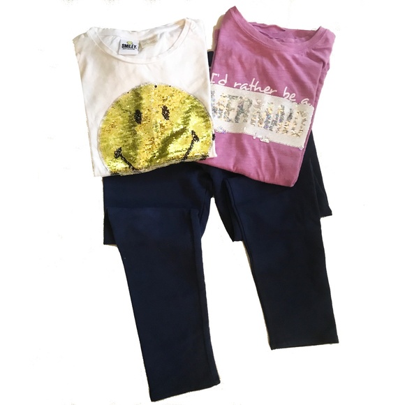 Bundle Girl's Tee Shirts and Pant Set Size 10 - 12 - Picture 1 of 13